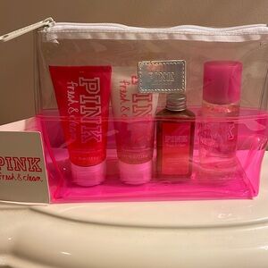 Pink Fresh & Clean Gift Set Discontinued set lotion, bronzer, scrub & mist NEW